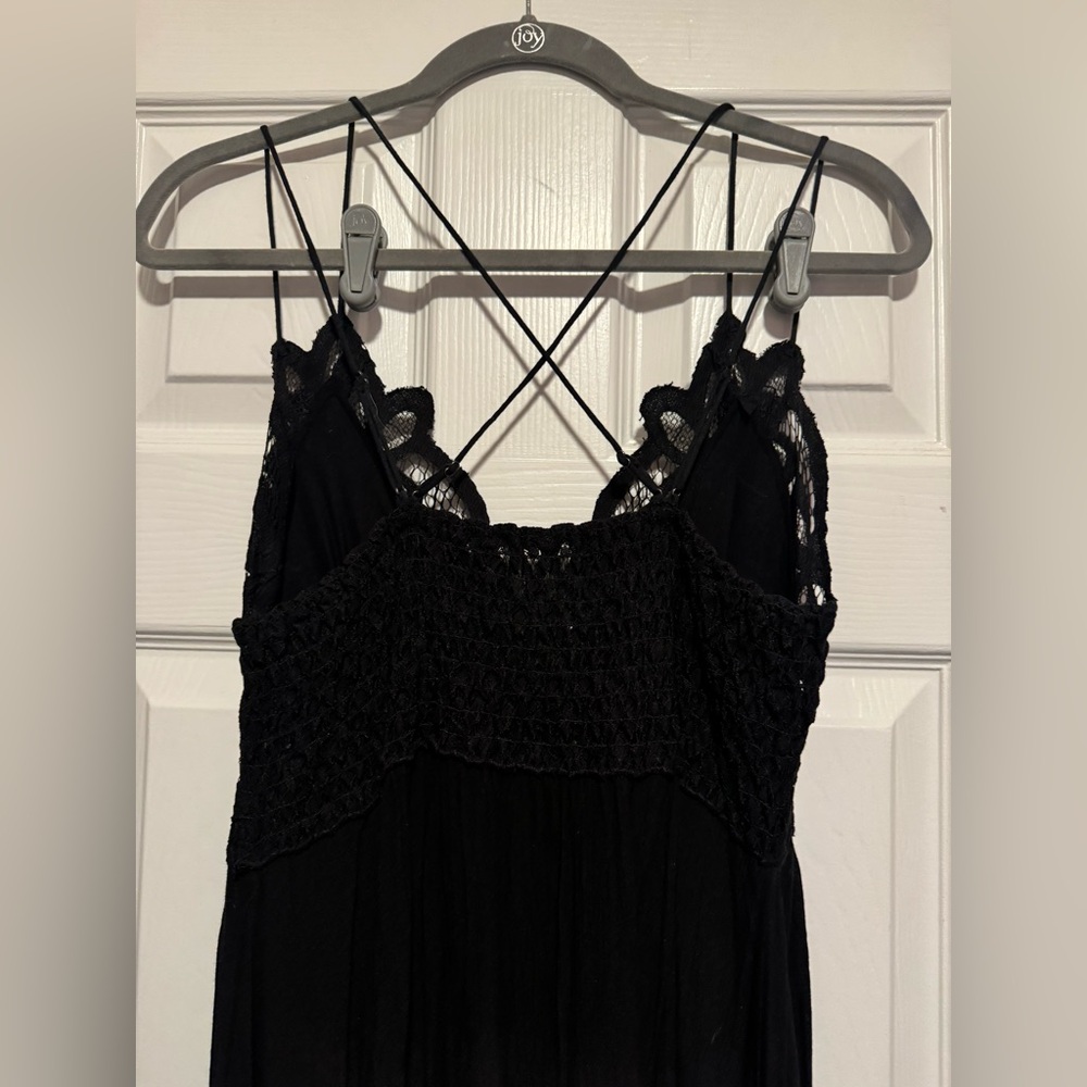 Free People Adella Black Lace Mini Dress L - Picture 5 of 6